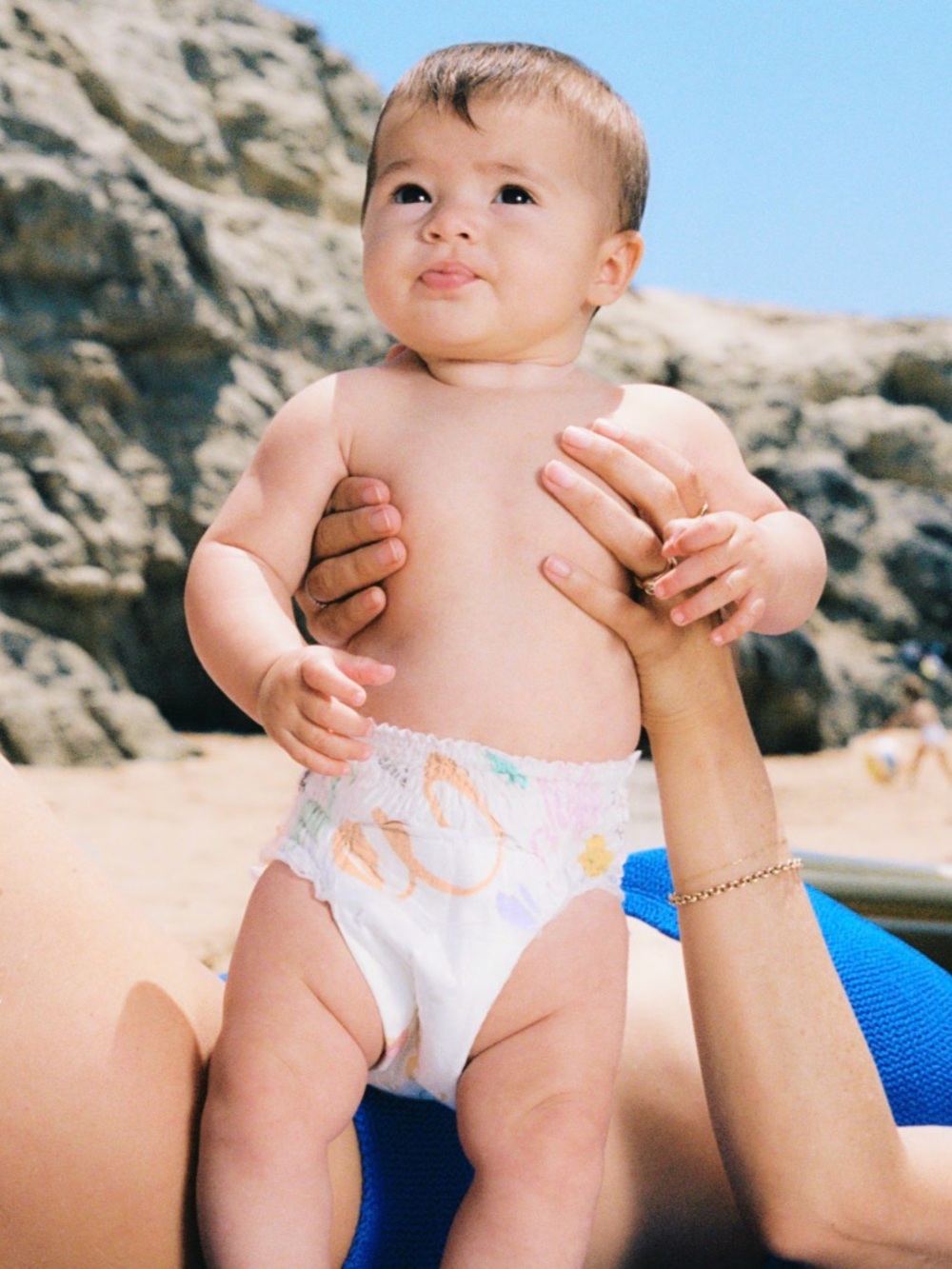 Coterie Kids Swim Diaper - White with Pink & Yellow Print. Small. 11 diapers - Picture 3 of 5